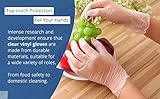 1ABOVE 100 Clear Vinyl Disposable Gloves | Latex | Powder Free | Use For Food (except fatty food), Safety, Cleaning, etc…(Medium) - Image 5