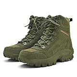 UNZHUO MAKE men's tactical combat boots, high top lace up outdoor hiking work boots, off-road hiking boots (green, US, Adult, Men, 6.5, Numeric, US Footwear Size System, Medium)