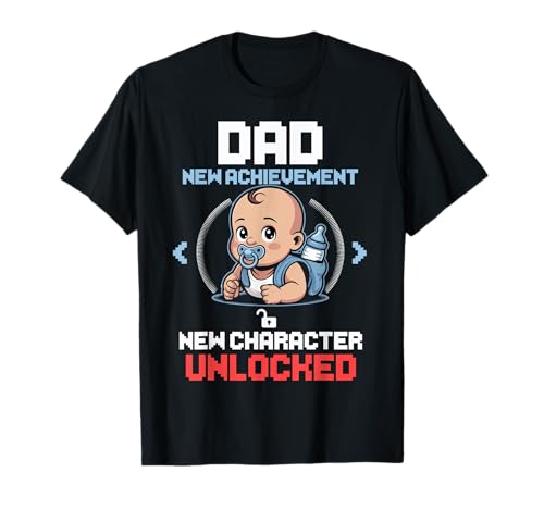 Level dad unlocked pregnancy announcement gamer father to be t-shirt