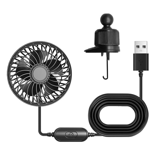 Autoventilator | Tragbarer Luftkühler mit 3 Geschwindigkeitsstufen, 5 V, Autoventilator für Fahrer | für Boote Golf Flugzeug Flugzeug Camping LKW Fahrzeug und LKW