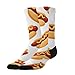 UTRSIFB Men's All Season Mid Calf Socks, Soft Cozy Dress Decor Boots Socks, Fashion Breathable Stockings Hot Dog Food