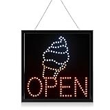 Large Open Ice Cream Cone Yogurt Signs Led Neon Business Motion Light Sign. Animated On/Off, Power On/Off, with Chain 19191 Blt308