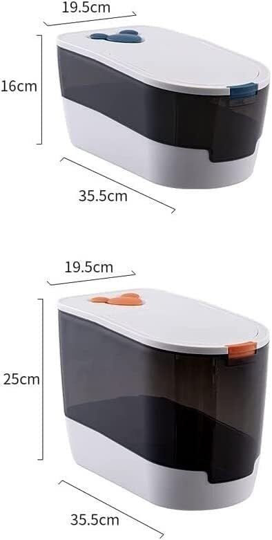 Miniatura 2 de Cubo de arroz de 22.0 lbs, Caja de arroz doméstica sellada a prueba de humedad, Tanque de almacenamiento de harina y grano, Dispensadores de