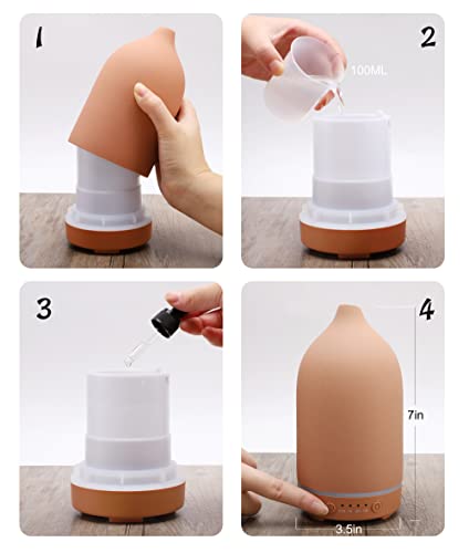 Essential Oils For Diffusers For Home,Ceramic Diffuser For Essential Oils,Handmade Aroma Diffuser 100Ml (Pottery Red) #TOP4