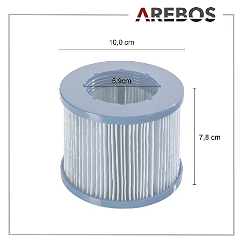 Miniatura 6 de Arebos Filtro De Piscina 6 X Cartuchos De Filtro Para Spa Filtro Antimicrobiano Azul