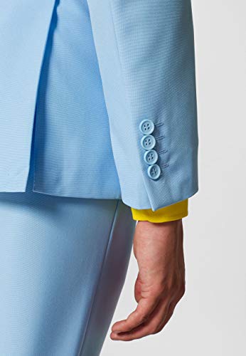Opposuits Cool Blue Solid Light Blue Suit For Men Coming With Pants, Jacket And Tie, Cool Blue, Us40 #TOP2