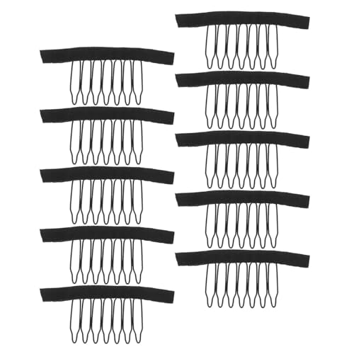 Clips extension cheveux lot de 100 pinces peigne en métal noir pour perruque et postiche DIY