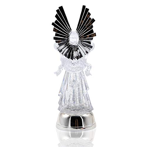 Dromance 14" Color Changing Praying Angel Snow Globe Lantern With 6 Hour Timer, Battery Operated Lighted Angel Water Lamp Swirling Glitter #TOP7