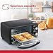 Holstein Housewares 4 Slice Countertop Toaster Oven with 60 Minute Timer Includes Pan and Wire Rack, Perfect for Baking, Broiling, and Toasting Compact Design in Sleek Black for Convenient Kitchen Use