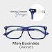 Zeelool Blue Light Glasses for Men Blue Rectangle Eyeglasses Anti Eyestrain Fashion Business Casual Eyewear Glasses Emerson JGX724661-04B