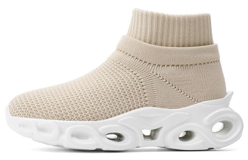 FUNCOS Boys & Girls High Top Sneakers (Little Kid/Big Kid), Slip On Tennis Running Shoes, Lightweight Breathable Mesh, Non-Slip Rubber Sole2