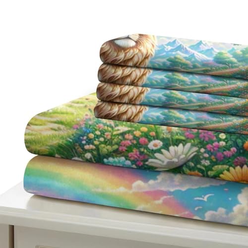 Housse de couette lion 3D microfibre sans repassage zip caché
