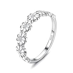 18K White Gold Plated Daisy Ring - Clear CZ