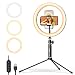10" Desktop Ring Light with Adjustable Tripod Stand, Flexible Phone Holder, Bluetooth Remote Shutter for Live Stream/Makeup/YouTube Video/Photography, Compatible with iPhone Xs Max XR Android