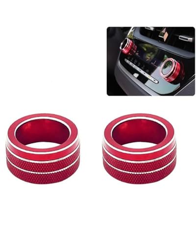 Temperature Adjustment Knob Red Air Condition Switch Knob Ring Cover Kit Climate Control HVAC (Red)