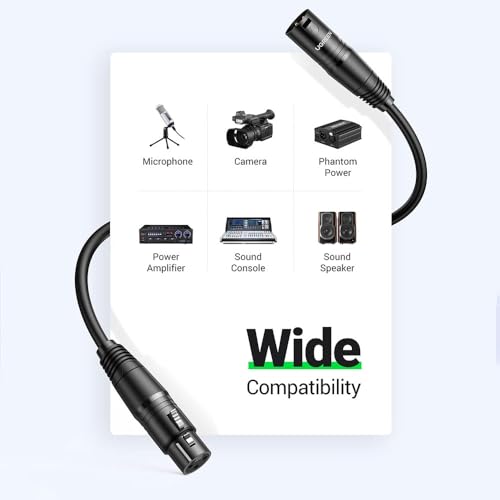 MPOWER Cabo de Áudio Auxiliar Microfone 3.5mm para Xlr Fêmea 1 Metro Núcleo do Fio de Cobre Alta Sen