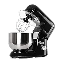 KLARSTEIN Bella Nera - Impastatrice, Planetaria, Mixer da Cucina, 2000 W, 5,2 L, Sistema Planetario, 6 velocità, Terrina in Acciaio, Ganci in Pressofusione, Braccio Multifunzionale, Nero