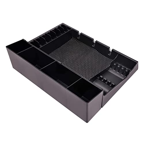 Beatifufu Push-Cut Storage Box for Hair Clippers Barber Organizer Tray for Combs and Guards Modern Clipper Holder for Salon Tools Black Abs Design 14.96X11.81X4.33Inch