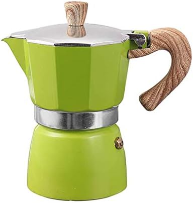 BARMI 5oz/10oz Moka Pot, Aluminum Espresso Maker, 3 Cups/6 Cups Expresso Pot Moka Pot Coffee Mini Espresso Maker Stove Top Coffee Maker Green 150ml/5oz