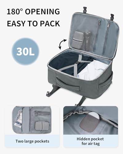 Image of ECOHUB Travel Backpack Airline Approved Under Seat Personal Item Bag | Carry on Backpack Water Resistant Fit 15.6 inch Laptop AirTag Pocket, Lightweight Casual Daypack for Women Men with USB Port