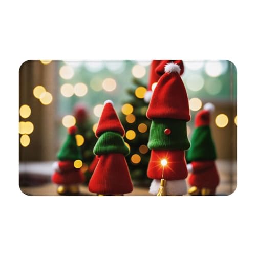 Cute Christmas Doll Print Living Room Bathroom Kitchen Anti Slip and Absorbent Carpet, Indoor Entrance Door Muddy Floor Mat, Ultra Soft Washable Carpet 21x31.5 Inches