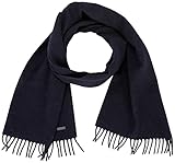ca. 5 cm lange Fransen BOSS Herrenschal Angel01, gewebt, 87% Wolle, 10% Kaschmir, 3% Other Fibres Maße ca. 180x34 cm, Dark Blue