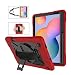 Produktbild A-BEAUTY Hülle für Samsung Galaxy Tab S6 Lite 10.4 Zoll 2020 (Modell: SM-P610/P615) [Heavy Duty] [Stoßfest] [Ständer], Ständerabdeckung mit [Displayschutz] [Schulterriemen], rot schwarz