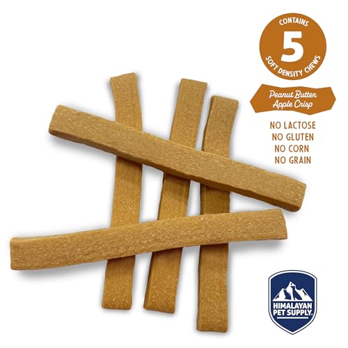 Image of Himalayan Dog Chew PB Apple Crisp Yogurt Sticks | Prebiotic & Probotic Protein Rich | Lactose Free - Gluten Free - Corn Free - Grain Free | USA Made | All Breeds | Droolicious Dog Treats | 5 Pieces