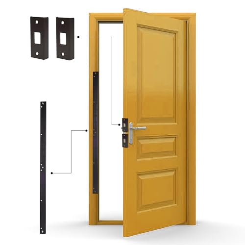Door Armor Mini - 3-Piece Door Security Kit, Made in USA, Door Kick-in Prevention Guarantee, Door Reinforcement Plate for Door Jamb & Door Frame, Home Security - Aged Bronze