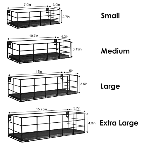 image for Fixwal 4 Set Floating Shelves Wall Shelves for Storage Hanging Shelves
