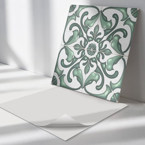Azulejos Decorativos 30x30 cm Revestimiento del Suelo Fácil de Limpiar Vinilo Protección Contra Daños Decoración Sostenible Antischizzo 9 Piezas - Modelos con motivos elegantes.