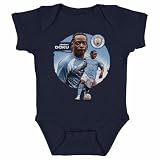 500 LEVEL Jeremy Doku Manchester City One-Piece Infant Bodysuit - Jeremy Doku Manchester City Dual WHT (Navy, 12M)