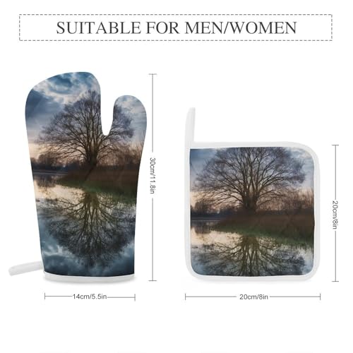 Maniques antidérapantes et imperméables Tree Reflection pour stopper les brûlures