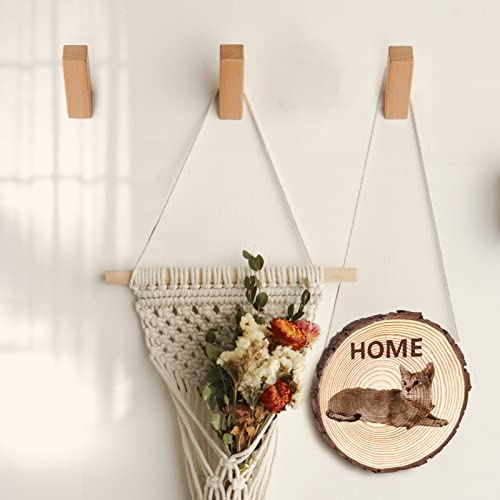 Ohiyo Wood Wall Hooks 2 Pack Natural Wooden Hooks Wall Mounted Coat Hooks For Wall Natural Hat Hooks Heavy Duty Wall Hooks For Hanging Hat & Bag & Coat Decorative Hooks Wall Towel Hooks(Beech Wood) #TOP6