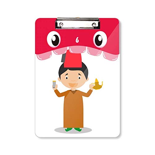 Porte-bloc A4 rigide Red Hat Maroc à pince métallique et motif art déco tendance