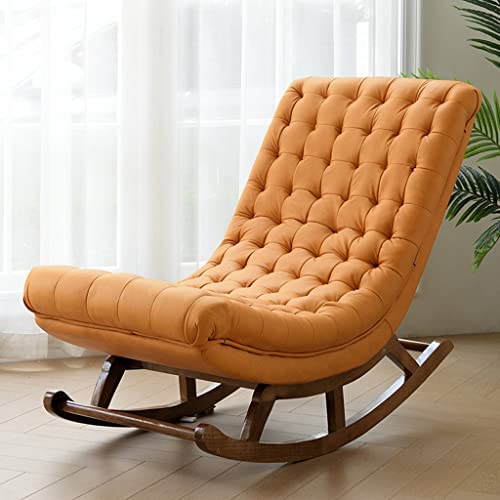 Schaukel-Liegestuhl, Glider-Liegestuhl, Schaukelstuhl aus Leder und Stoff,...