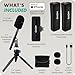 Movo Wireless Mini Wireless Microphone for iPhone Podcast Equipment Bundle with WMX-HM Handle/Desktop Mic Stand - Wireless iPhone Mics for Podcasting, Interviews, and Content Creation (Lightning)