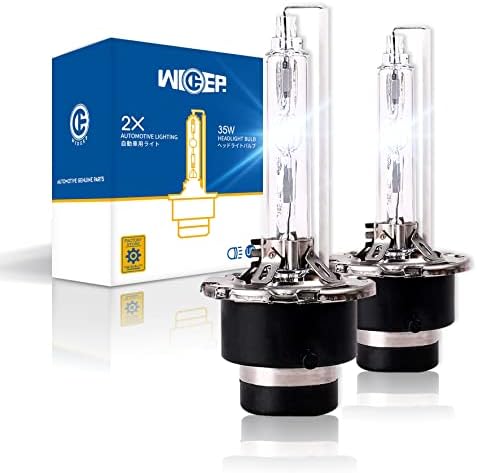 wideep D2S Xenon HID Headlight Bulbs, 6000K 35W, Car Headlight Lamp Replacement Lights for High Low Beam, 2 Pcs