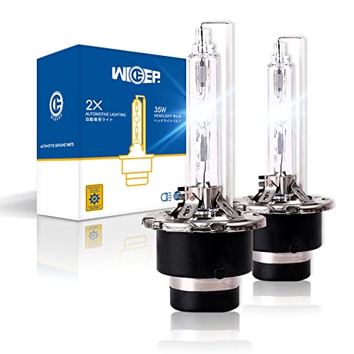 wideep D2S Xenon HID Headlight Bulbs, 6000K 35W 85V, Replacement Bulb for High Low Beam Lights, 2 Pcs