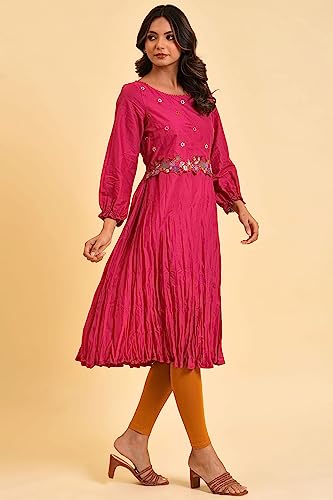 Image of W for Woman Women's Cotton Regular Fit Regular Kurta