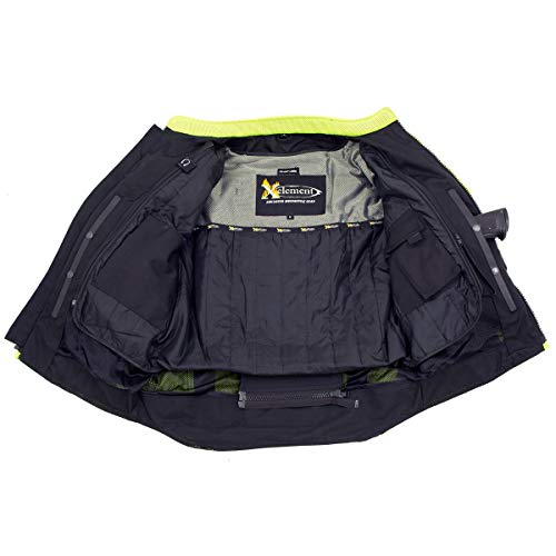 Xelement Cf-6019-66 Men's 'Invasion' Neon Green Textile Motorcycle Jacket Wit X-Armor Protection - Small #TOP6