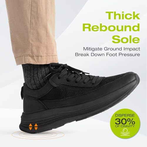 OrthoComfoot Men's Orthopedic Fashion Sneakers for Arch Support: Comfortable Walking Shoes for Plantar Fasciitis, Casual Breathable Orthotic Outdoor Shoes for Foot and Heel Pain Relief2