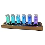 Generico RGB Nixie Tube Clock, Digital Alarm Clock, Stainless Steel Base, with 8 Modes, Timer, Date Display, 5-Level Brightness, Power Memory, USB Type-C Connection, Home Decoration Gift