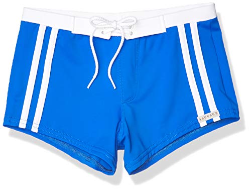 Sauvage Men's Riviera Square Cut Swim Trunk, Royal Blue, Large