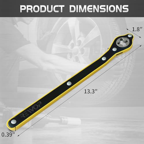 Image of REWOP Universal Car Jack Wrench, 360 forward and reverse knob Labor-Saving design, Scissor Jack Lift Speed Handle Tool, Jack Lug Handle Tool, Tire Wheel Jack Wrench, Ratchet Wrench