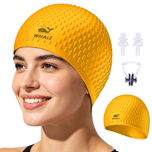 Grand bonnet de bain silicone étanche et élastique pour préserver vos cheveux