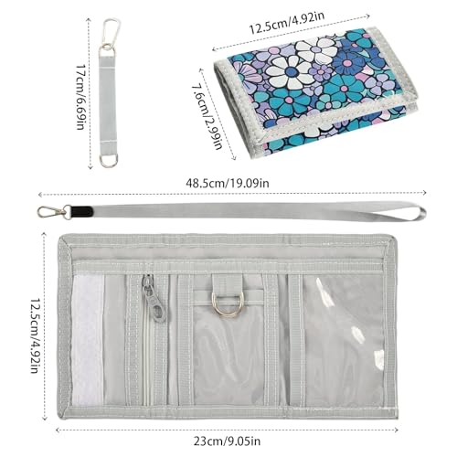 ALAZA Kids Wallets for Boys Girls Toddler Trifold Wallet Children Small Cartoon Flowers with Zipper Coin Pocket3