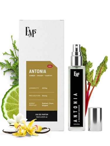 Image of EM5 Antonia Perfume for Men | Woody Earthy Spicy | Eau de Parfum | Strong and Long Lasting Spray | Luxury Gift for Him | 15 ml