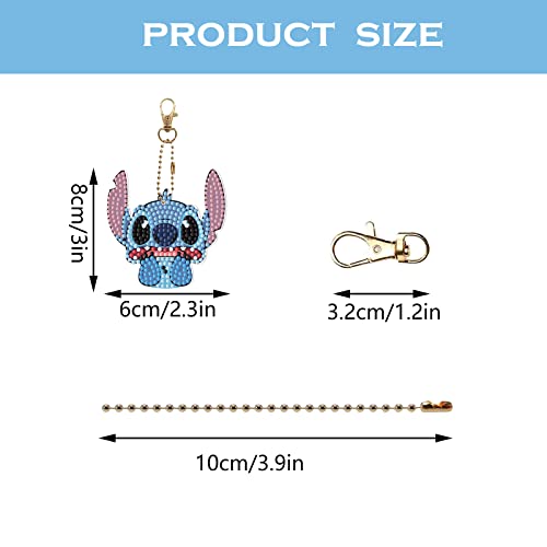 5 pezzi Stitch Diamond Painting Key Ring Stitch
