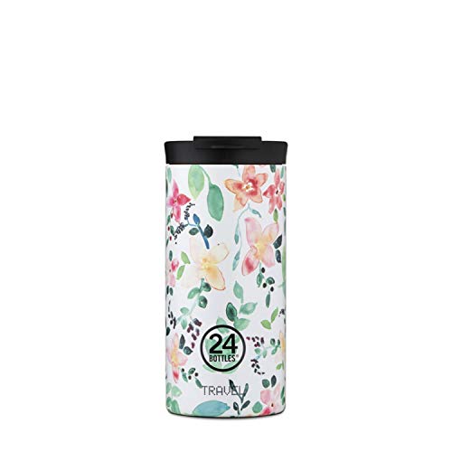 24BOTTLES Travel Tumbler - Trinkflasche 600ml, Thermos Kaffee Tee Getränke, Thermosflasche 6hHot/24hCold, Wasserflasche 100% Versiegeltem Deckel, Umweltfreundliche Trinkflasche Edelstahl, Little Buds